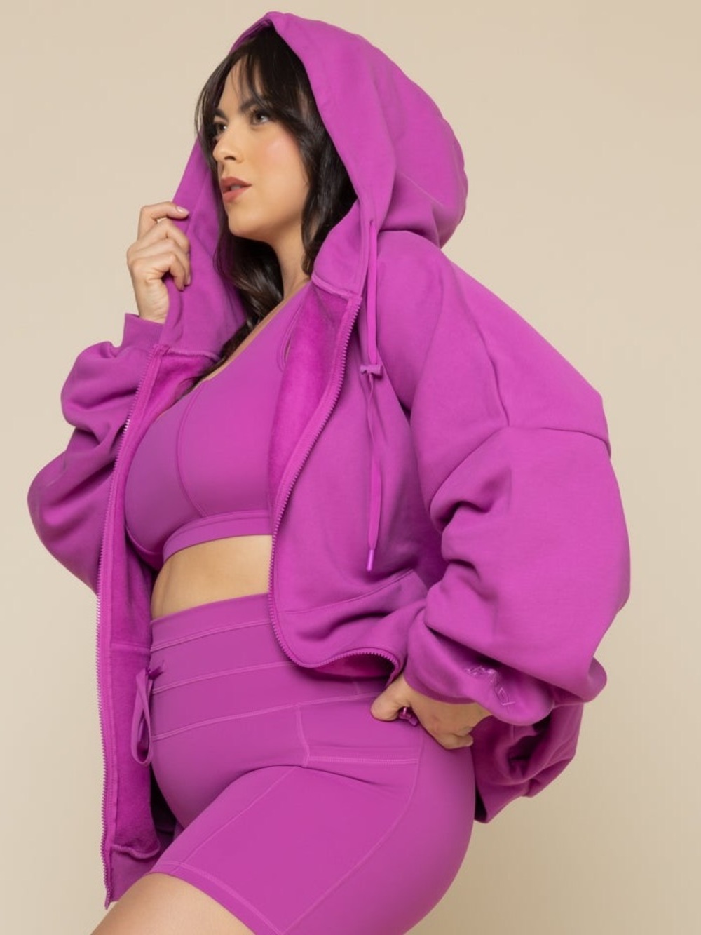 Popflex royal orchid zip up hoodie